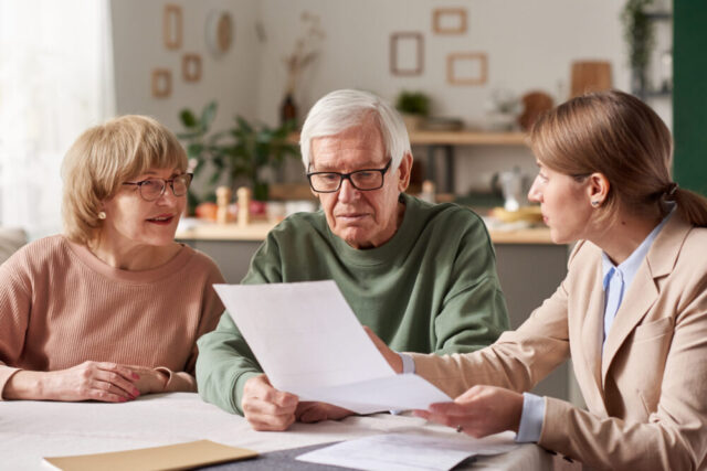couple reviewing estate