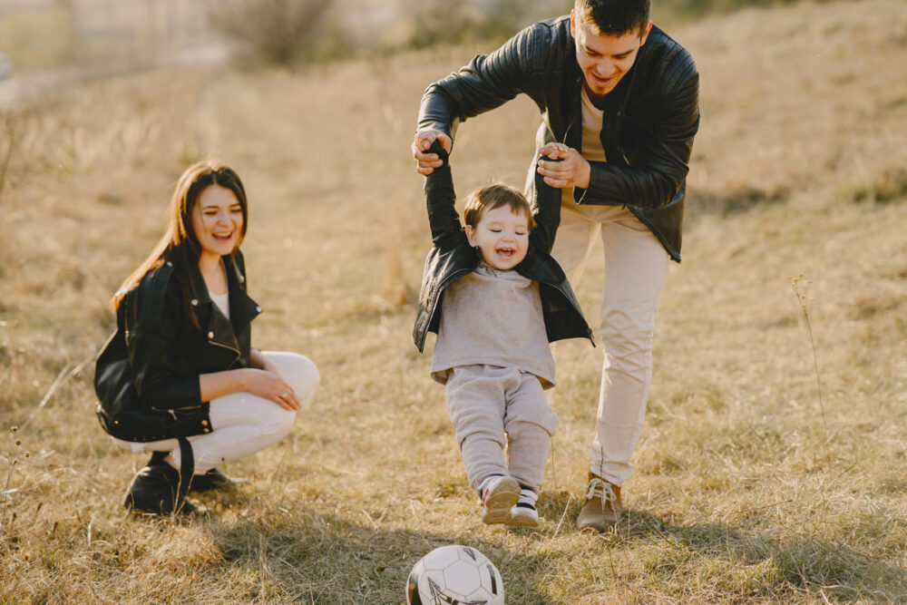 family playing together