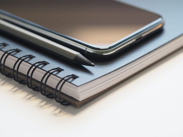 notebook phone pen